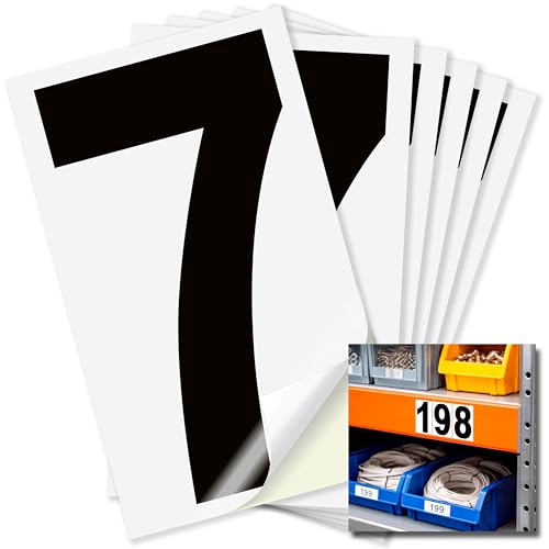 iSYFIX Black Vinyl Number 7 Stickers, White Background, 3 Inch, 6 Pack