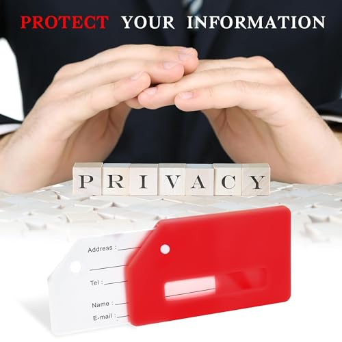 Image of Silicone Luggage Tag for Suitcases with Stainless Loop, TSA Approved, Privacy Protection Travel Essentials Bag Tags by Gostwo, Red, 3.6 inchx 2 inch x 0.25 inch