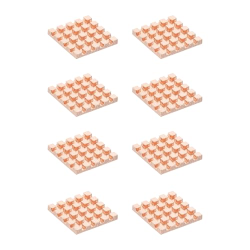 PATIKIL Disipador De Cobre 17x17x2mm, 8 Piezas Disipador De Calor Radiador Para miniordenador de placa única Chip CPU Transistor De Potencia FET IC Amplificador De Potencia