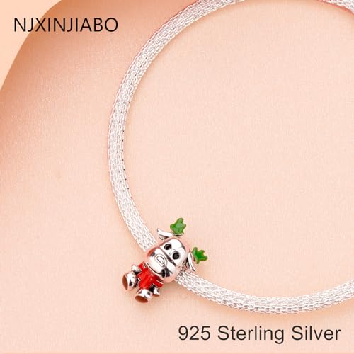 Image of Christmas Fawn Charms for Women Charm Bracelets, 925 Sterling Silver Mother's Day Halloween Birthday Christmas Jewelry Gift for Women