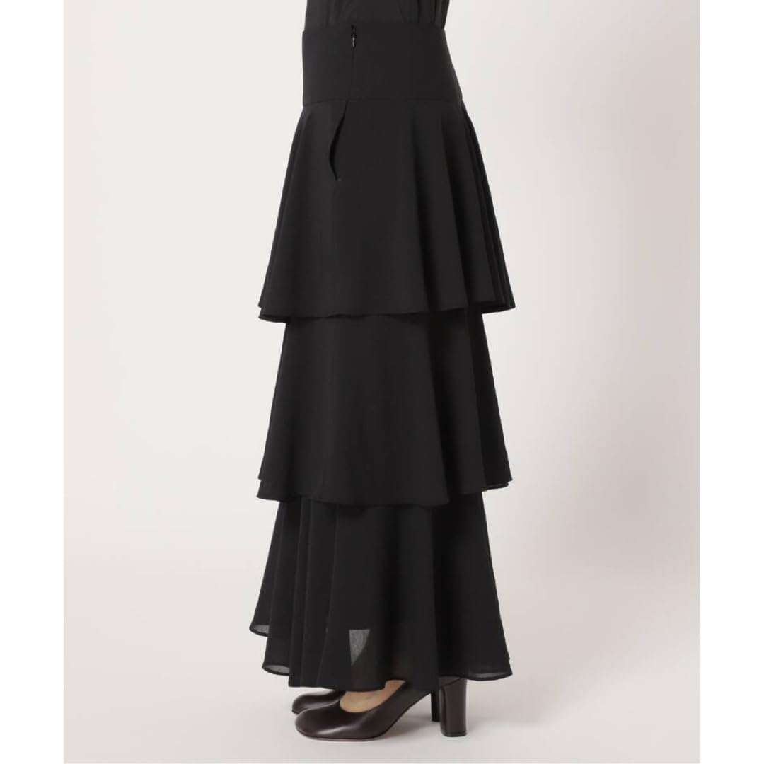 Amazon.co.jp: Plage Georgette Tiered スカート ブラック38 
