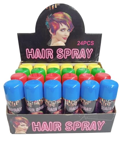 Spray de color temporal para cabello 3oz, pack 24 latas miniatura 6