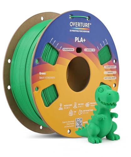 OVERTURE High Speed PLA+ 2.0 3D Printer Filament 1.75mm, 1kg Green