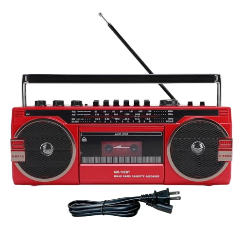 BONKZEBU Kassette Player Boombox, AM FM SW Radio -Radio -Kassetten -Rekorder, Retro Cassette Player Recorder Cassette Tape Player Recorder, mit AM FM (EU -Stecker)