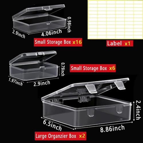 Image of 24pcs Bead Storage Containers,Large Bead Organizer Boxes And Craft Storage Boxes For Bracelet Making Diy Jewelry Craft Nails, Bracelets, Jewelry, Diamonds, Clay Beads, Screws,4.06x2.9x0.98inch