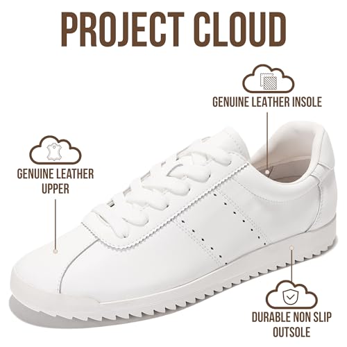 Women's Genuine Leather Sneakers with Memory Foam - Lynn
