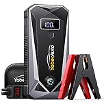 YaberAuto Avviatore per auto, 21800 mAh, 2500 A, avviamento per batterie per auto (per tutte benzina o 7,0 l diesel), con due uscite USB, torcia LED