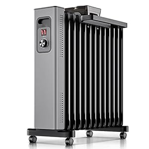 Oliegevulde radiatorverwarming, 2200 W draagbare elektrische ruimteverwarmer met oververhittingsbeveiliging, olieverwarmers met stil werk, draagbare olieverwarmer voor binnen