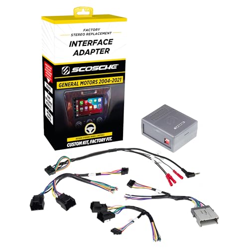 Scosche LPGM35 Link+ Factory Stereo Replacement Interface Adapter, Compatible with Select 2004-2021 GM Vehicles, Car Radio Wiring Harness, Retain Steering Wheel Control & OEM Amplifier