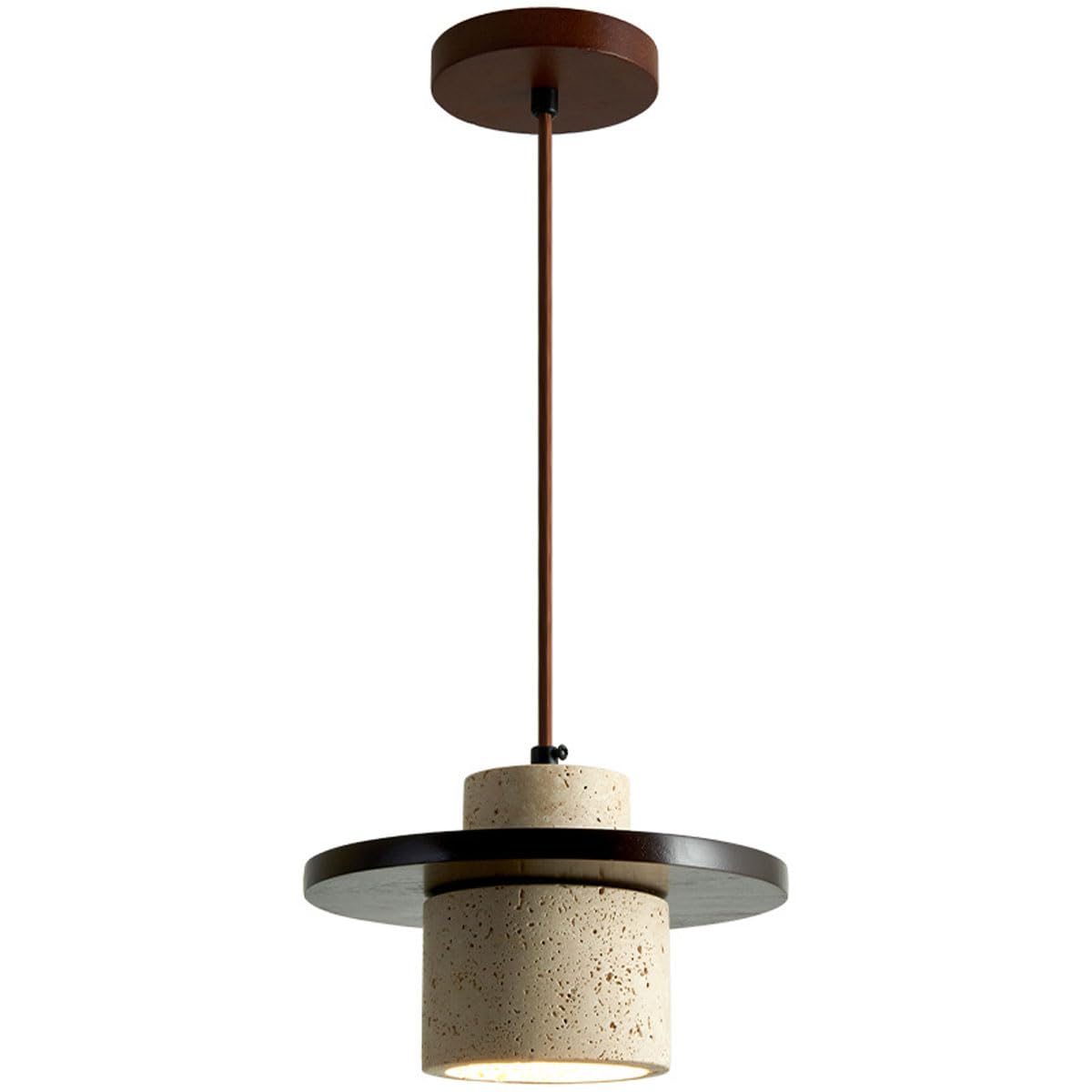 Lámpara colgante de travertino natural de estilo nórdico japonés para iluminación de mesa