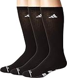 adidas Men's Cushioned Crew Socks (3-Pair), Black/White/Black - Onix Marl, Large, (Shoe Size 6-12)