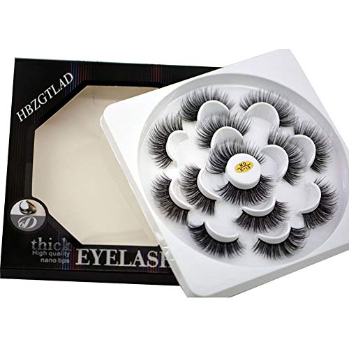 HBZGTLAD NEW 7 Pairs 3D Mink Hair False Eyelashes Criss-cross Wispy Cross Fluffy length Lashes Extension Handmade Eye Makeup Tools (MDR-15)