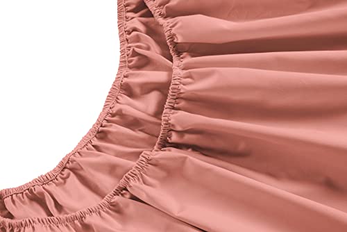 Image of LANE LINEN Twin Bed Sheets Set - 450 Thread Count Set - 100% Cotton Sheets Twin Size Bed Set - Ultra Soft Cotton Bed Sheet Set - Sateen Weave Hotel Sheets - Rose Dawn