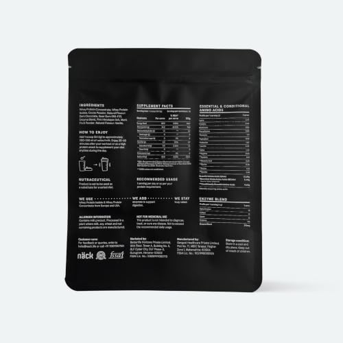 Image of Nack Chocolate Whey Protein 966g | 24.2g Protein in 109 kcal | 12.07g EAA | Whey Isolate & Concentrate | Sourced from Europe | Supports Muscle Recovery | With Digestive Enzymes | Informed Choice Certified