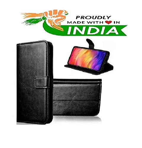 Image of Inside Rubber TPU with Card Pockets Magnetic Closure Protection Compatible with Vivo Y51 (2020) (Black)