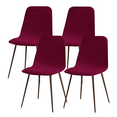 Lydevo Housse de Chaise Scandinave Extensible Lot de 4 Moderne Housse de Chaise de Salle à Manger Lavable Universel Couverture de Chaise de Cuisine Décor de Cuisine Maison,Diagonale # Vin Rouge