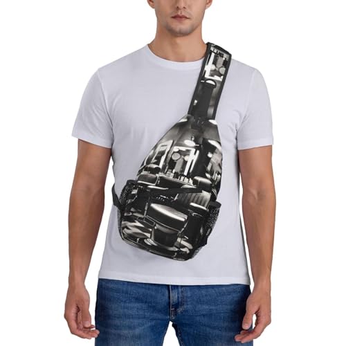 Bolso bandolera estilo Barber Shop Monocromo negro miniatura 7