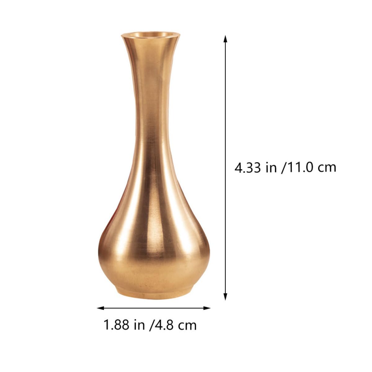Jarrones Decorativos de Metal Cobre Dorado 2piezas para Arreglo Floral Moderno y Multifuncional Diseño Sencillo y Delicado para Decoración de Hogar