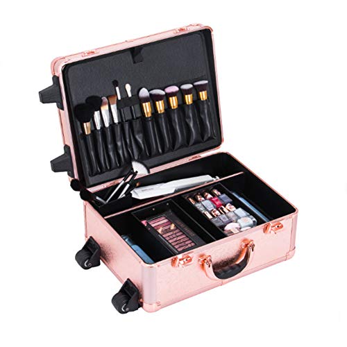 Preisvergleich Produktbild BIXINYAAN Trolley Kosmetikkoffer Aluminium Friseurkoffer Schminkkoffer Toolbox Mit Spiegel,Europeanregulations