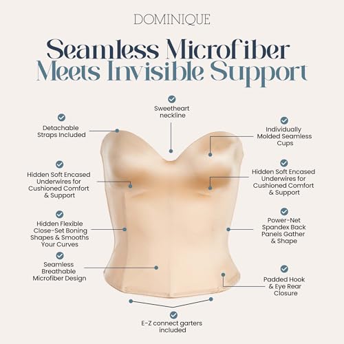 Dominique Women’s Ariel 8541 Longline Strapless Bra – Low Back, Hidden Underwire, Convertible – Lingerie for Women2