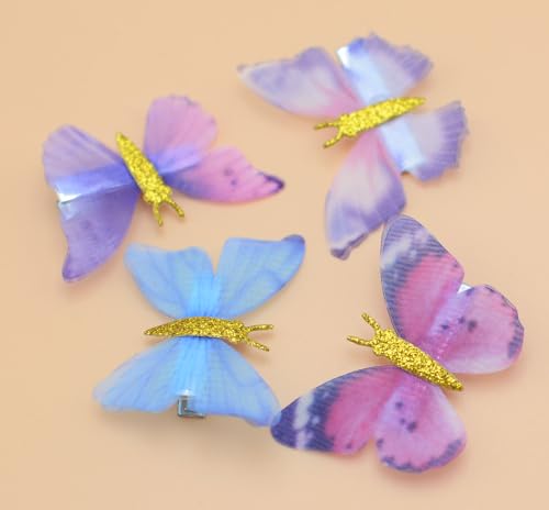 20 pinzas de mariposa para cabello color morado miniatura 2