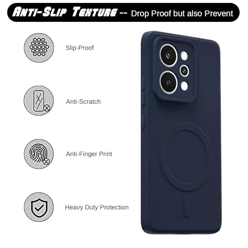 Image of Back Cover Realme P4 Power 5G | MagFit Ring Design (Non-Magnetic) | Shockproof Case | Anti-Slip Grip | Raised Camera Edges | Slim Protective Case for Realme P4 Power 5G (Steel Blue)