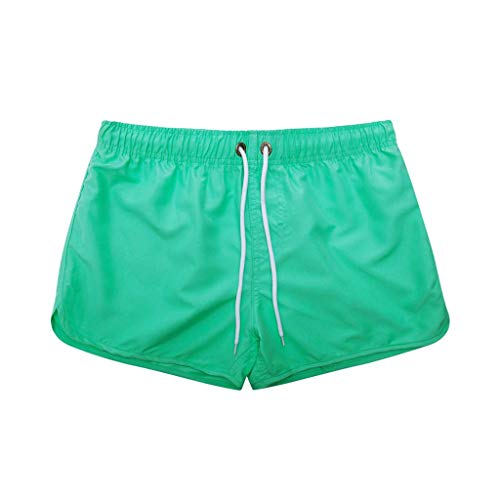 Men's Drawstring Waist Swim Trunks Fashion Summer Beach Quick Dry Shorts Solid Color Hawaii Vacation Board Short4