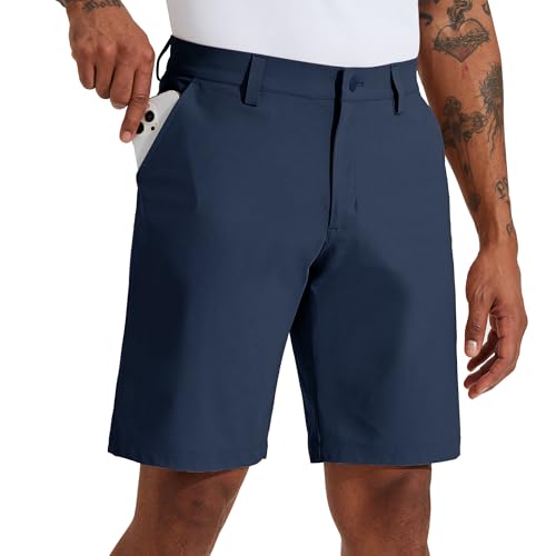 Short de golf extensible homme bleu marine résistant à l'humidité pour l'été