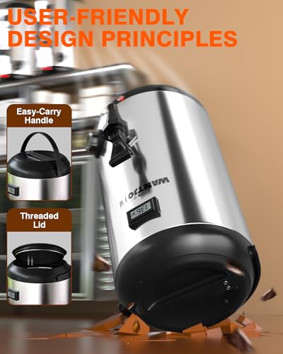 Image of WantJoin Electric Heating Beverage Dispenser-75 Cup Hot&Cold water Urn for Catering-Stainless Steel Premium 12 L /3.2 Gallon Hot Drink Dispenser with Spigot for Coffee & Hot tea,Cold Milk,Juice(Silver)