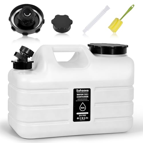 Sahasea 3 Gallon Water Jug, Portable Camping Water Jug BPA Free, Leak-Proof Water Storage Containers for Camping, Emergency Water Storage for Outdoor Hiking Picnic, White