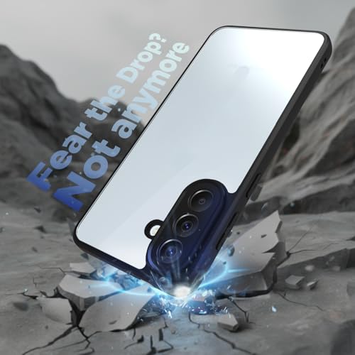 Image of RIGGEAR Shockproof Sleek Hybrid Armor Back Cover Case for Samsung Galaxy A57 5G (Clear PC + Black TPU Bumper)