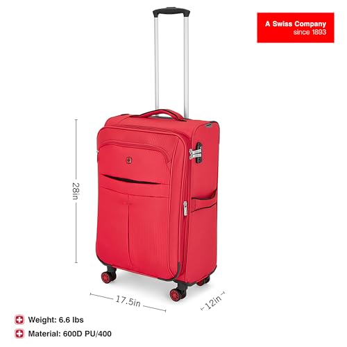 Image of WENGER Fiero-Pro Medium Softside Suitcase, 69 litres, Red /Black, Swiss Designed, 612111