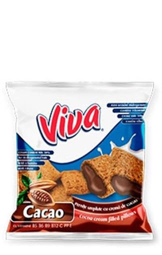 VIVA PILLOWS Cocoa cream snacks 200g (Pack of 3) / Romanian food