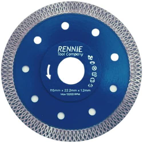Disco de corte de hoja de sierra de diamante de 115 mm (4 1/2 ") Disco turbo súper delgado de 1,2 mm para amoladora angular de corte de azulejos de porcelana de granito mármol cerámica Cover