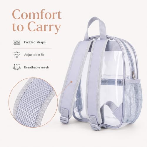 Image of ZENPUNK Clear Backpack for Stadium Events, 12x11x5 Stadium Clear Bag (GREY)