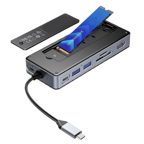M.2 SSD Enclosure USB C Hub Splitter PD100W miniatura 1