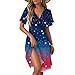 July 4th Dresses Patriotic USA Flag Festival Graphic Lounge Fashion Maternity Independence Day O Neck 4th of July Outfits for Women Vestidos De Verano para Mujer 2025 Dark Blue