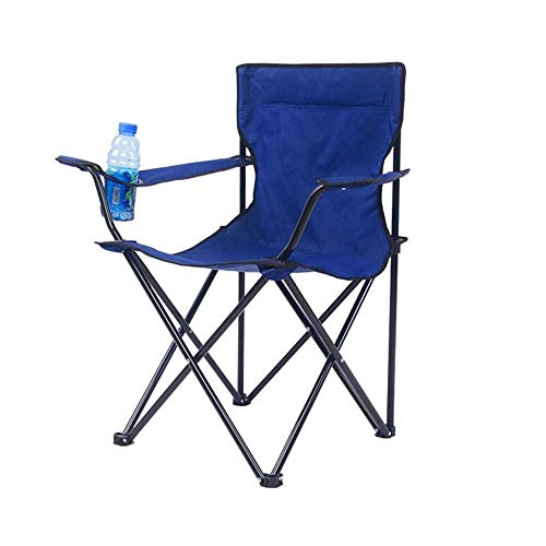 OYY Manufacture Folding chair Dining Chairs Plus Armrest Beach Chair Portable Leisure Chair Fishing Chair Outdoor Sketch Chair (Color : Blue)