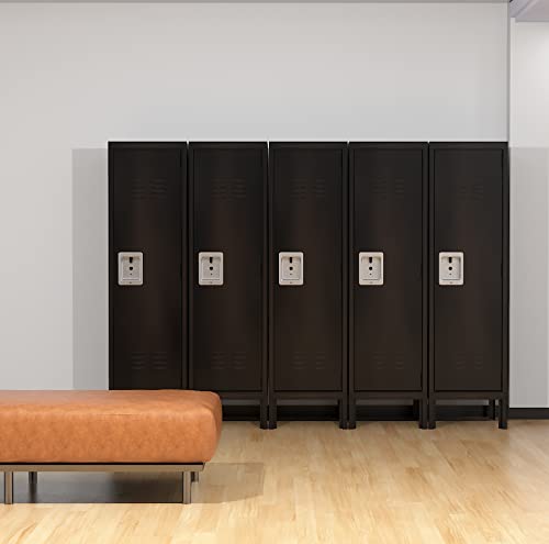 Anxxsu Metal Storage Locker, Lockable Employees Metal Locker With Door, 55" Height Steel Locker For Home, School, Office, Gym (Retro Black) #TOP5