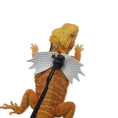 Peitoral de lagarto de dragão barbudo, acessórios de coleira de lagarto ajustável, corda de dragão b
