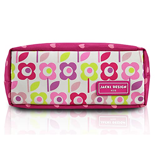 ESTOJO NECESSARIE ESCOLAR INFANTIL CRIANÇA COM ZÍPER MENINA ESTAMPA FLOR JACKI DESIGN PINK