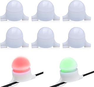 mizikuu 6 Stück Elektronisch Bissanzeiger, LED-Light-Strike LED Alarm Leuchte Angeln mit Bewegungssensor Nachtlicht Rutenspitze Clip-on-Fischbissanzeiger Fischbissalarm für Angeltouren