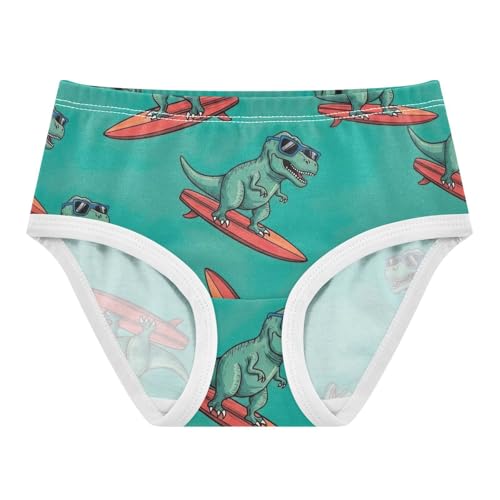 Toddler Girl Panties, Cool Dinosaurs Green Girls Underwear Cotton, 2T–8 Years
