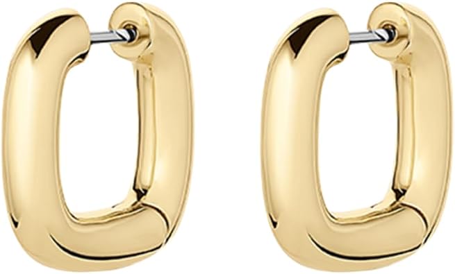 gorjana - Charlie Huggies 11/16 -18k Gold Plated - Bold Sculptural Design - Lightweight Comfort Fit - Secure Hinge Closure - Versatile Day-to-Night - Everyday Wear