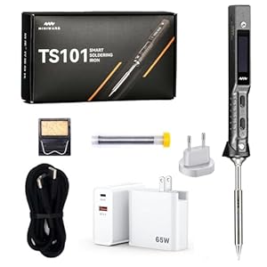 MINIWARE TS101 Soldeerbout, lasapparaat, USB-C PD EU-stekkervoeding, draagbaar, digitaal, 65 W, snel opwarmen, temperatuur instelbaar, 50-400 °C