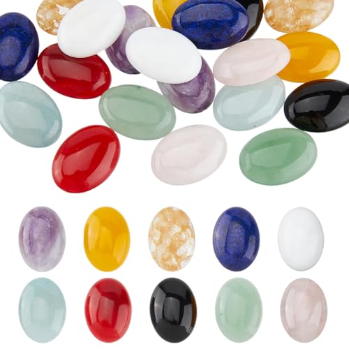 Cabochons ovales en cristal de quartz naturel pour la fabrication de bijoux DIY, lot de 20