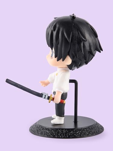 Image of Polyvinyl Chloride Jujutsu Kaisen Anime Chibi Figurine, Yuta With Katana Kawaii Anime Action Figure Statue Collectible (10 Cm)