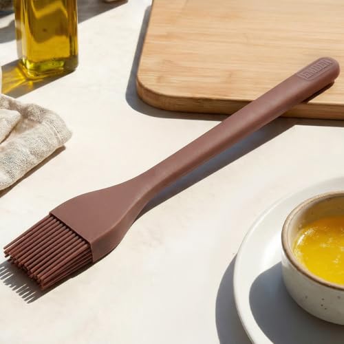 Image of Ember Cookware Silicone Oil & Basting Brush 21 cm | 230C Heat Resistant | Platinum Grade Silicone | Food Safe Pastry Brush | Easy to Clean Bristles | Non Absorbent | Terracotta