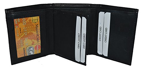 100% Genuine Leather Tri-fold Mens Wallet #1307cf