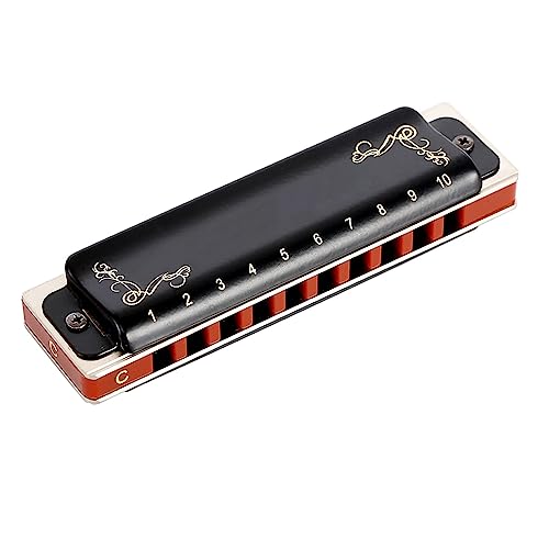 PacuM Harmonica par Instrument Clé Harmonica Diatonique 10 Trous Harpe Bouche Orgue Clé C Bas F Noir Laiton Couverture Phosphore Bronze Reed Harmonica - Les Beatles, Paul McCartney, John Lennon, RIngo Starr, George Harrison PacuM Harmonica par Instrument Clé Harmonica Diatonique 10 Trous Harpe Bouche Orgue Clé C Bas F Noir Laiton Couverture Phosphore Bronze Reed Harmonica